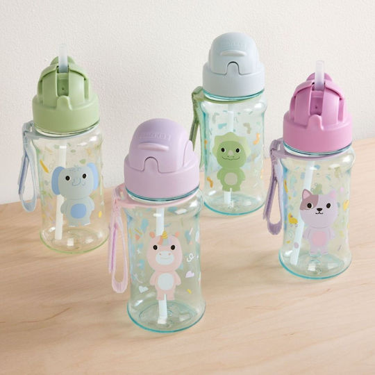 Skip Hop Squattle Cat Kids Water Bottle with Straw