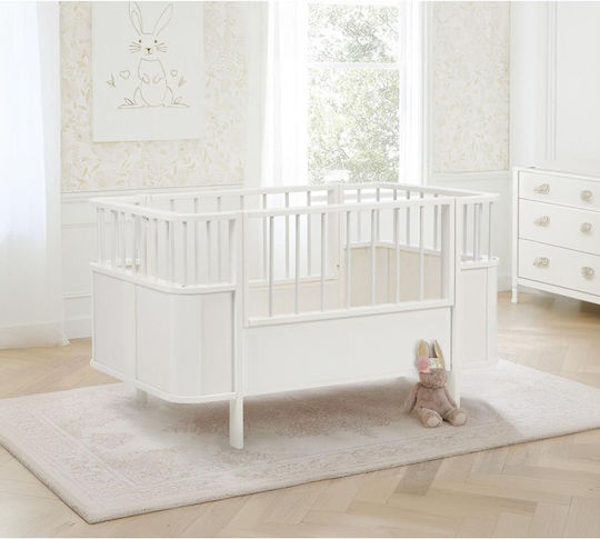 SteweHome Бебешка Кошара Бяла със Матрак 80x130см