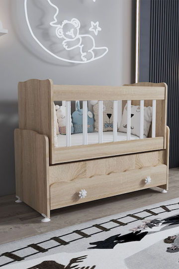SteweHome Babybett Beige mit Matratze & Schublade