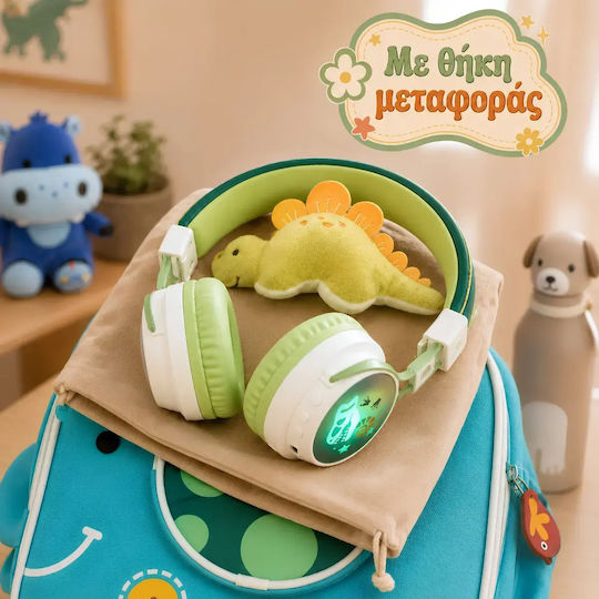 Marcus & Marcus Kabellose Bluetooth Kinder Am Ohr Kopfhörer mit 40 Stunden Wiedergabezeit Dinosaurier