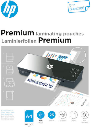 HP Glossy Laminating Sheets A4 125 Microns 25 Pieces