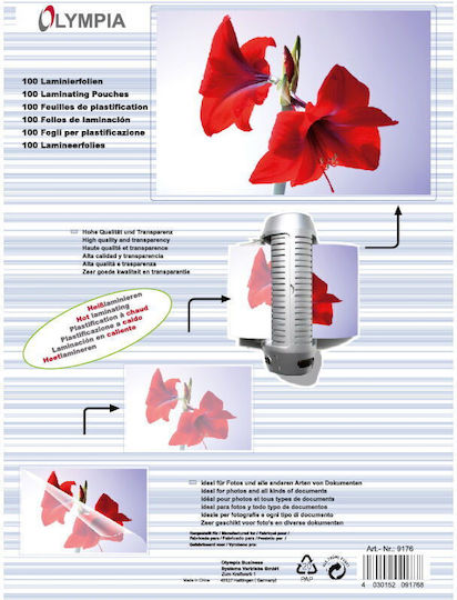 Olympia Laminating Sheets A4 125 Microns 100 Pieces