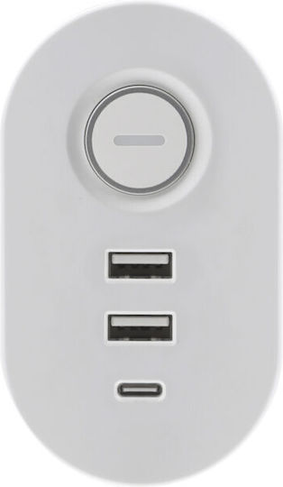 USB разклонител Olympia за ръб на маса Ioio SL 3000 бял