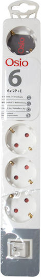 Osio Power Strip 6 Positions with Switch and Cable 1.5m