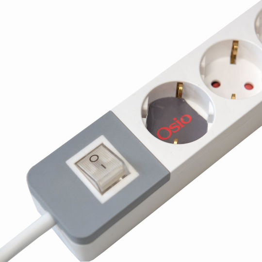 Osio Power Strip 3 Positions with 2 USB-A, Switch and Cable 1.5m