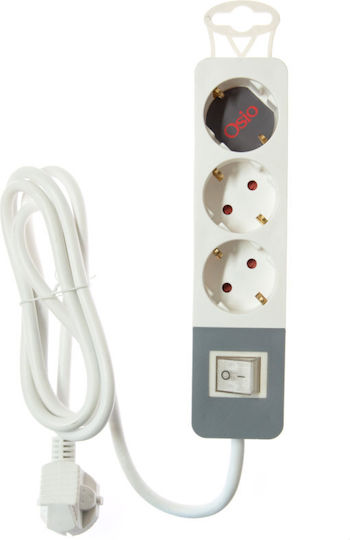 Osio Power Strip 3 Positions with Switch and Cable 1.5m
