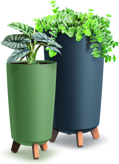 Iliadis Tubus Slim Ghiveci Plastic Verde 24x24x44.5εκ.
