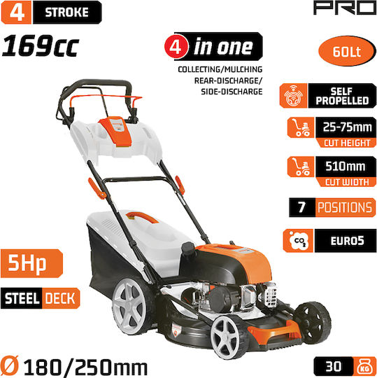 Nakayama Pro PM5510 Selbstfahrender Rasenmäher Benzin 5hp/169cc
