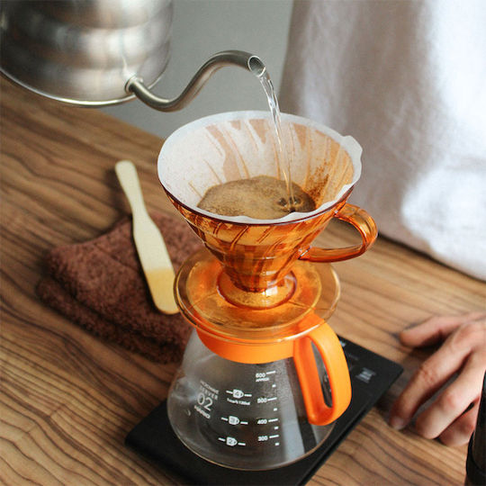 Hario V60 Clever Dripper Glass Orange 170x125x220mm