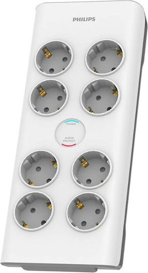 Power Strip with Surge Protection 8 Sockets Philips Original Spn7080wa/grs