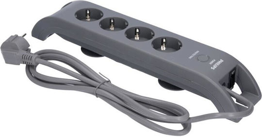 Power Strip with Surge Protection 4 Sockets Switch Philips Original Spn3140a/grs