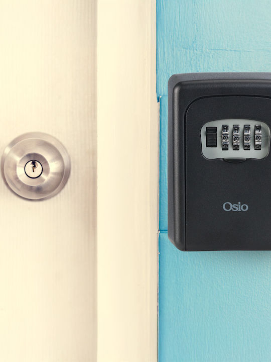 Osio Wall-mounted Combination Key Holder Metallic with Combination Dial 9x4x12cm