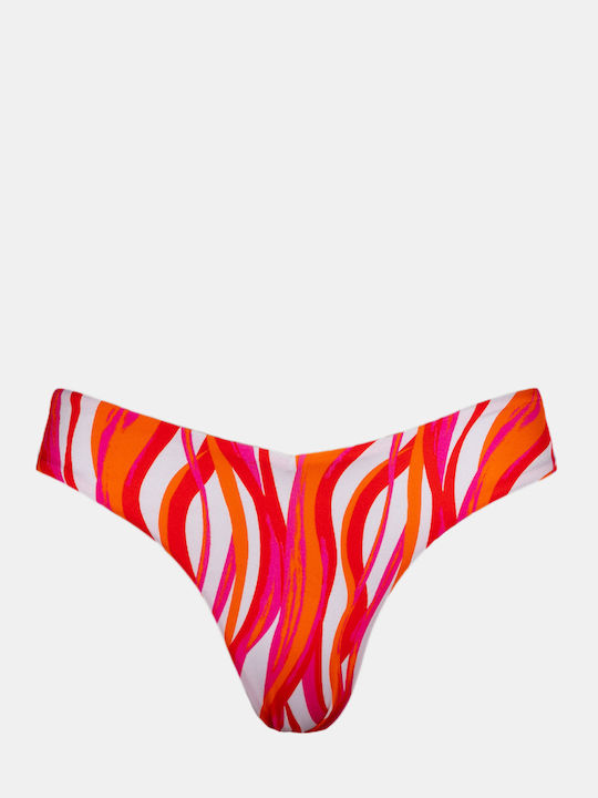 Waves Print Bikini Brazil Orange