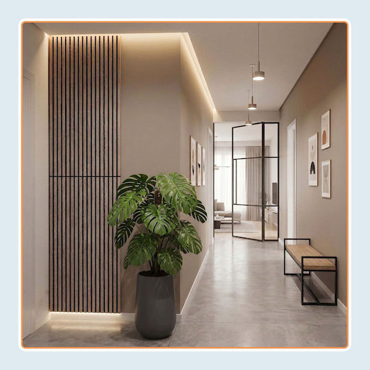 Relaxdays Acoustic Panel Set 120 X 60 Cm Light Brown 120x2x60 Cm