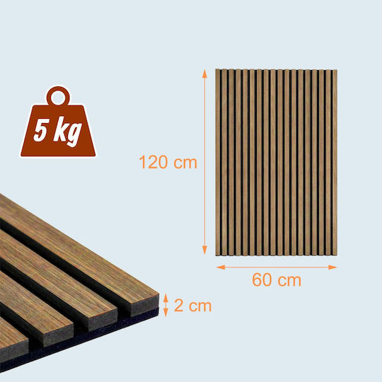 Relaxdays Acoustic Panel Set 120 X 60 Cm Light Brown 120x2x60 Cm