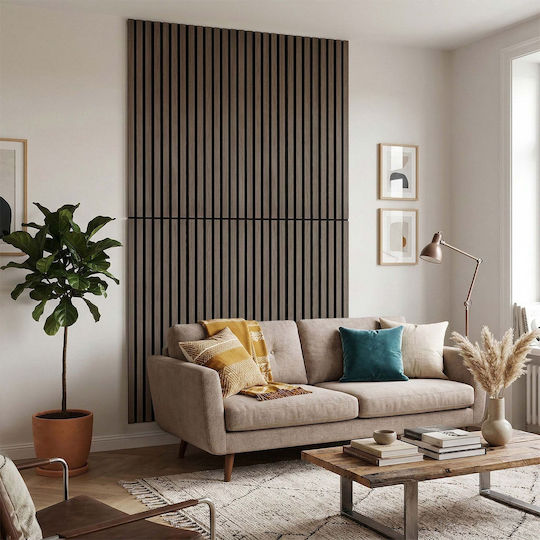Relaxdays Acoustic Panel Set 120 X 60 Cm Dark Brown 120x2x60 Cm