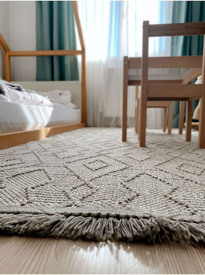SteweHome Παιδικό Χαλί Γκρι 80x100cm Πάχους 60mm