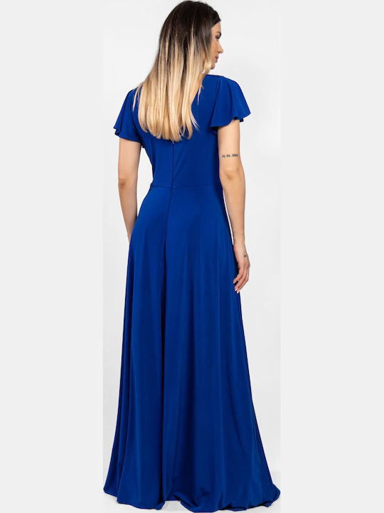 Summer Maxi Dress for Wedding - Christening Blue Roux