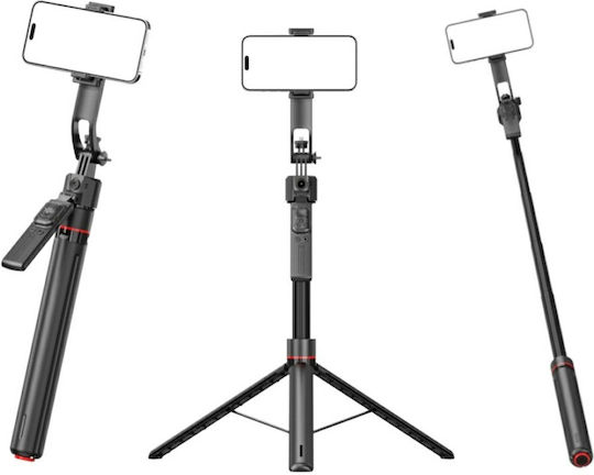 4Smarts Selfie Stick Τρίποδο Κινητού με Φωτισμό Μαύρο