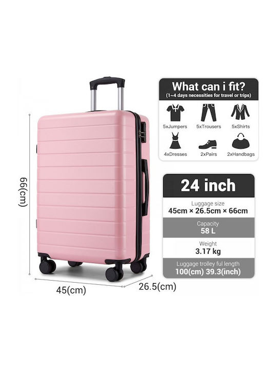 Miss Lulu Mittlerer Hartschalen-Reisekoffer Rosa Höhe 66cm