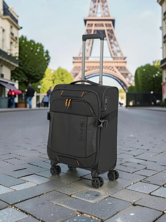 Travelite Βαλίτσα Ταξιδίου Καμπίνας Μαύρο Ύψους 55εκ.