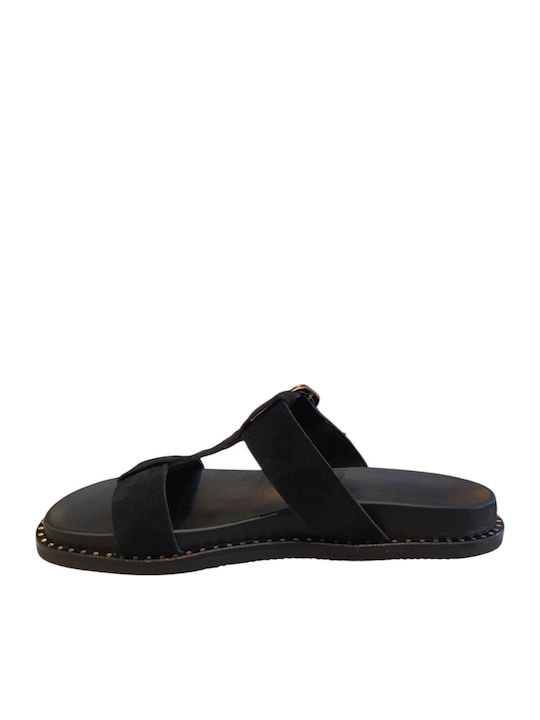 Sandale Casual Damă Din Piele Negre