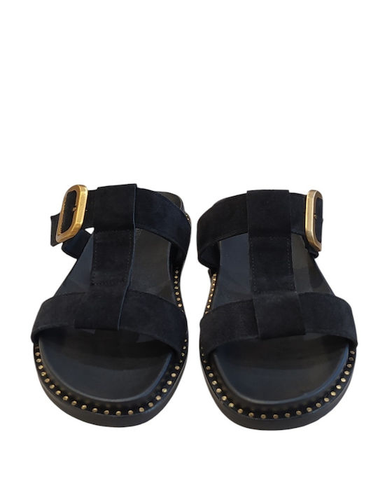 Sandale Casual Damă Din Piele Negre