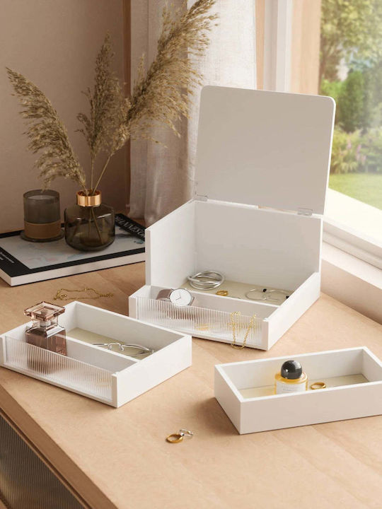 Umbra Wooden Jewellery Box White 24x23x15cm