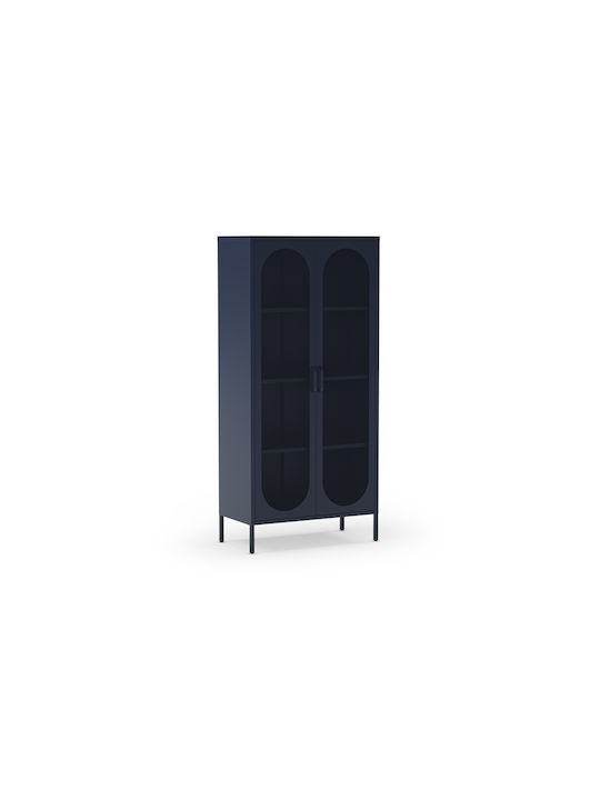 Metal Office Cabinet Diora Blue 40x80x170cm