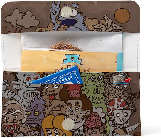 I Like Paper Fabric Tobacco Pouch with Button 14.5x8cm Tyvek Monstermashup