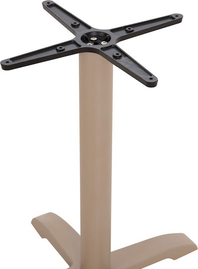 HomeMarkt Metallic Table Stand Suitable for Table with Adjustable Cappuccino Color 62x62x72cm