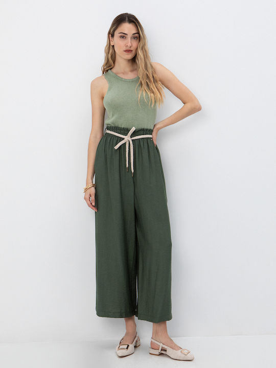 Damen Stoffhose Khaki