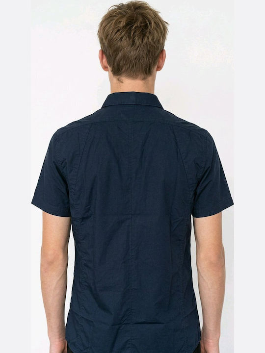 Kurzärmeliges Herrenhemd Blau