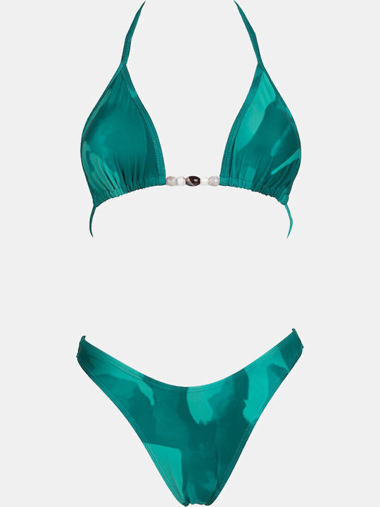 Set Bikini 3 Τεμαχίων Τριγωνάκι Πετρολ