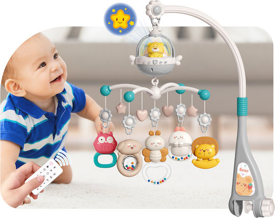 Bebe Stars Hanging Cot Toy with Music Rotation and Teether for Newborns