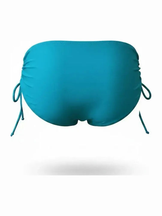 Bikini Inferioare Slip Talie Înaltă Cu Dantelă Turcoaz