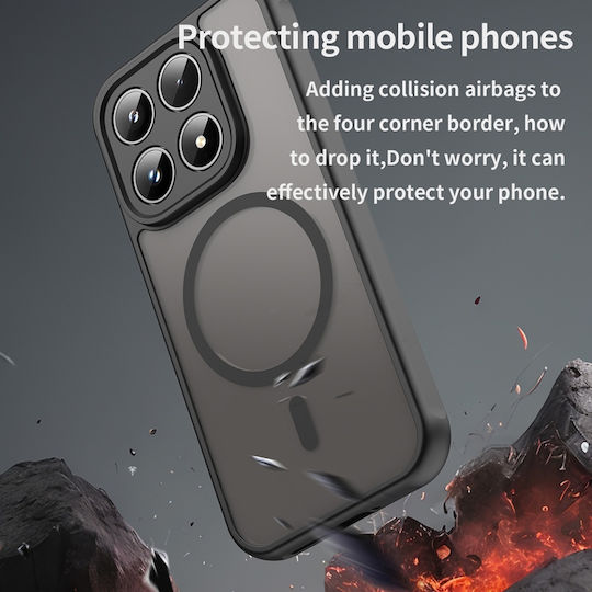 Husă Premium Finish Honor 600 Antisoc Compatibil Cu Magsafe Set Autocolante Halofrost Magsafe Ii Neagră