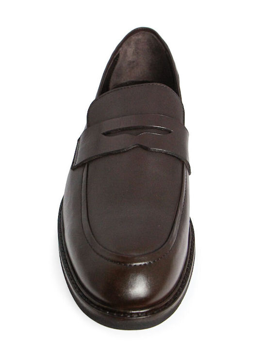 Leather Men's Moccasins In Brown Colour
