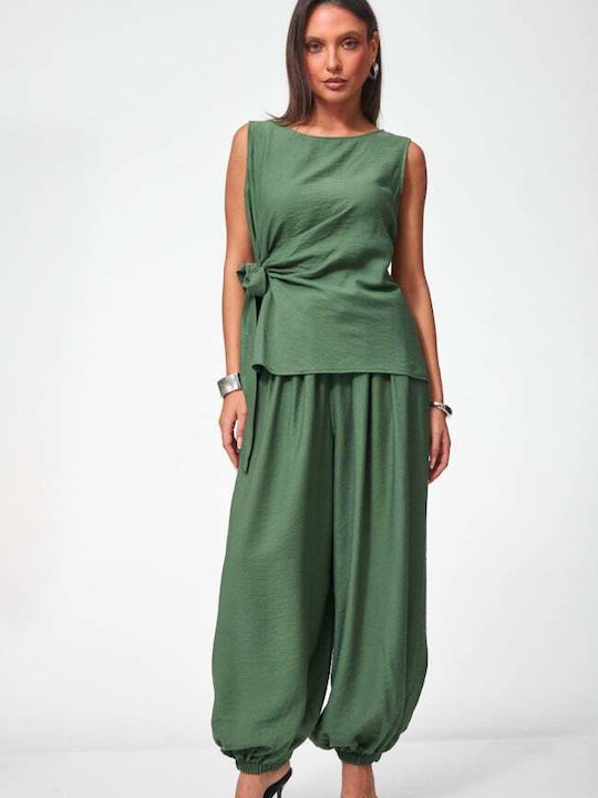 Women's Khaki Set with Trousers with Rubber Band