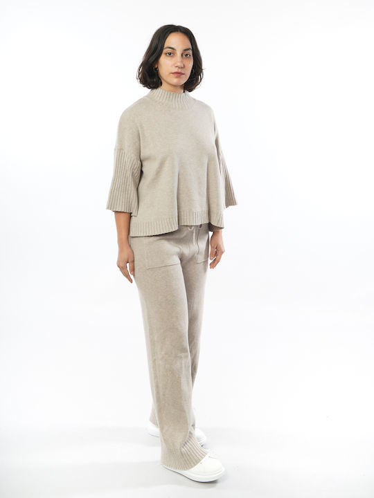 Set Bej Dama cu Pantaloni