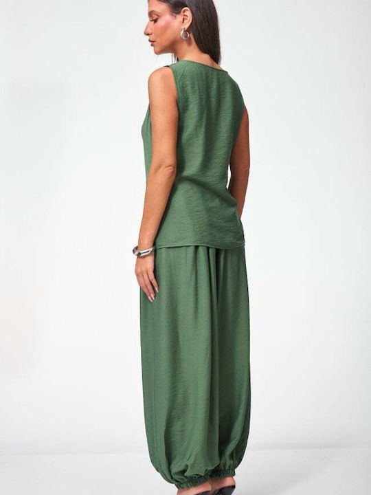 Women's Khaki Set with Trousers with Rubber Band