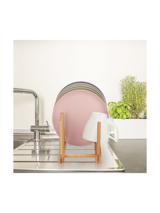 Relaxdays Suport Pentru Farfurii De Dulap Din Lemn 12x12.5x34 Cm Maro