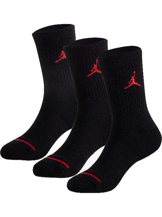 Jordan Дълги детски спортни чорапи Jumpman Черен 3 Чифта