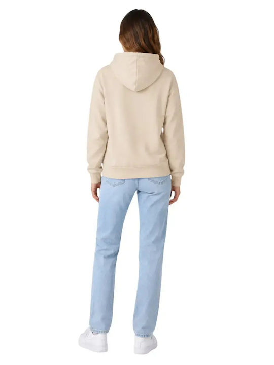 Long Women's Sweatshirt Hooded Ecru