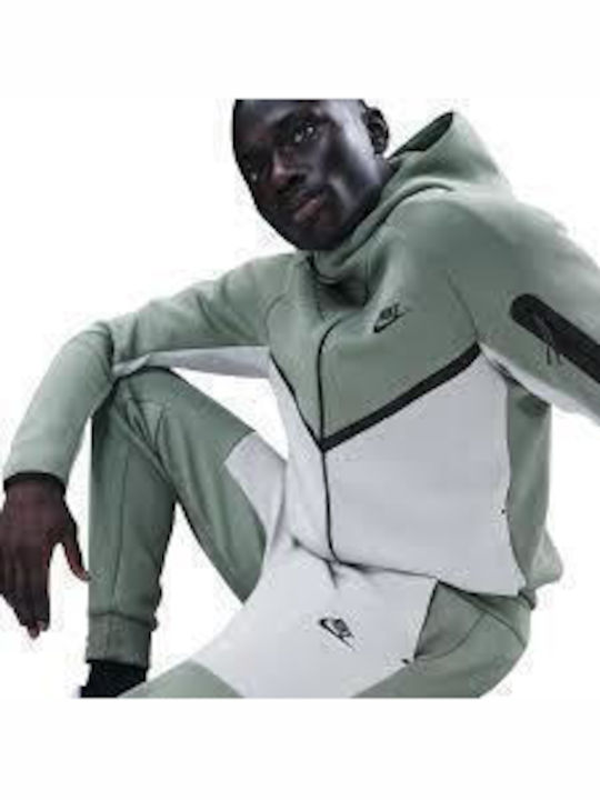 Tech Fleece Windrunner Cardigan With Hood Pistachio-Grey