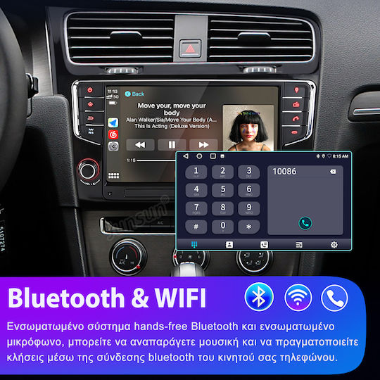 Μπροστινή Οθόνη Multimedia Junsun Vw Golf 7 2013-2017 Android 15 2gb+64gb 9 Ίντσες Gps Ασύρματο Carplay Auto Wifi