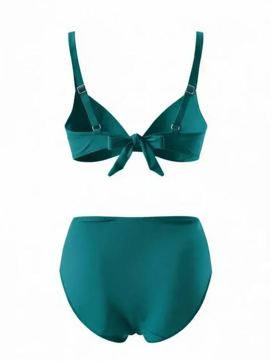 Bikini Set Push Up High Waist Turquoise