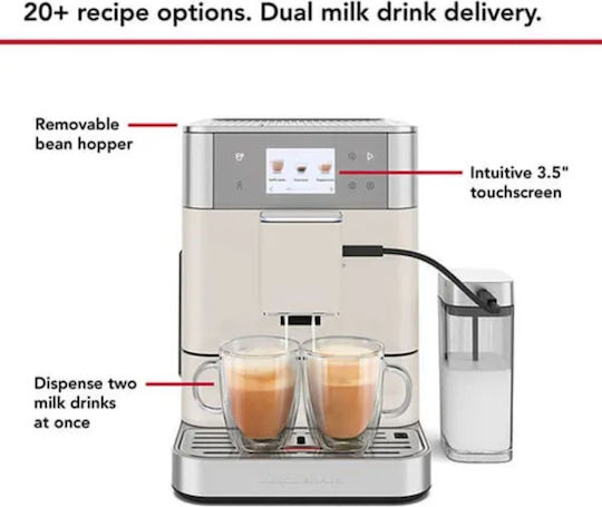 Kitchenaid KF7 Αυτόματη Μηχανή Espresso με Μύλο Άλεσης Λευκή 5KES8557BPL