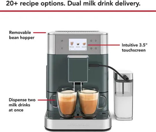 Kitchenaid KF7 Αυτόματη Μηχανή Espresso με Μύλο Άλεσης Πράσινη