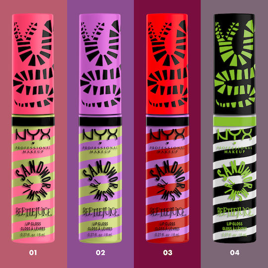 NYX Professional Makeup Beetlejuice Sandworm Swirl Lip Lipgloss 03 Red & Purple 8ml